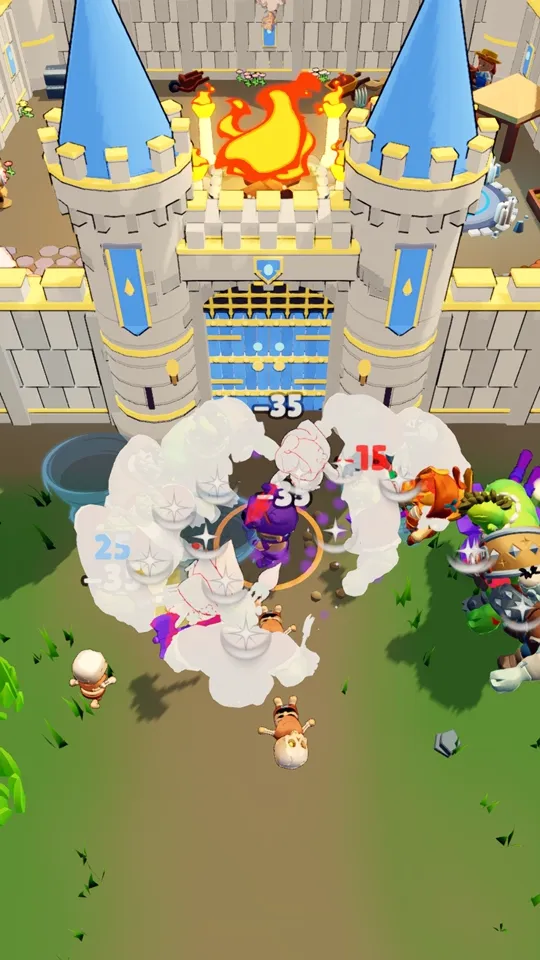 Defending the castle gate against a horde